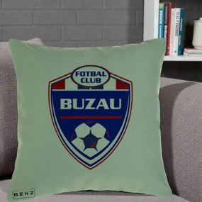 Perna Personalizata FC Buzau Fotbal, 40x40 cm, Verde, Husa Detasabila, Perna Inclusa, BEKZ®