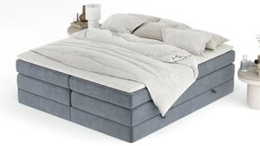 Pat boxspring gri închis cu spațiu de depozitare/fără tăblie 160x200 cm Juniper – Maison de Rêve
