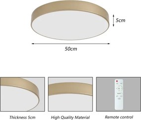 Brilagi - Plafonieră LED reglabilă POOL LED/60W/230V Ø 50 cm aurie + telecomandă