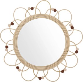 Oglinda decorativa CAMPAGNE cu rama din rattan, 38 cm