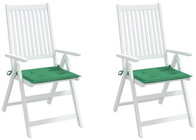 Perne scaun de gradina, 2 buc., verde, 50 x 50 x 3 cm 2, Verde, 50 x 50 x 3 cm
