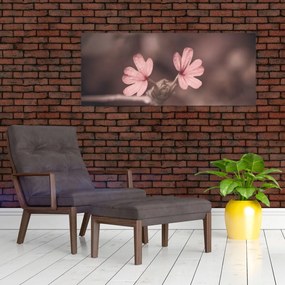 Tablou cu floare roz (120x50 cm)