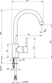Baterie pentru bucătărie, presiunea joasă, trei căi - pentru racordarea la sistemul de încălzire Finisaj: Crom BEZ_062H