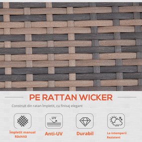 Outsunny Set Mobilier de Grădină 6 Piese, Ratan Maro, Confortabil pentru 7 Persoane, Ideal pentru Petreceri în Aer Liber | Aosom Romania
