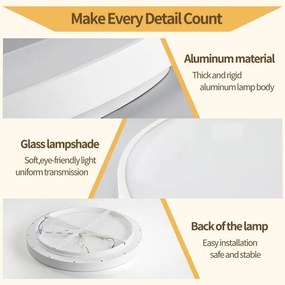 Brilagi - Lampă LED dimabilă GLASS POOL DOUBLE LED/48W/230V 40 cm albă + telecomandă