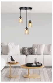 Lustră neagră cu abajur din sticlă Felis – Candellux Lighting