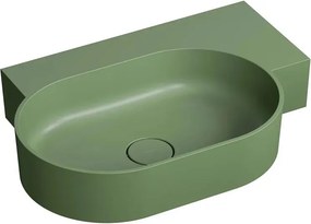 Lavoar suspendat Omnires Ovo M+ finisaj verde mat 64.5 cm dreapta