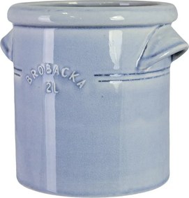 Ghiveci din ceramică glazurată manual 2L bleu deschis, „Brobacka"