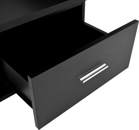 Masă de cafea multifuncțională, cu finisaj lucios și lift, cu iluminare LED, reglabilă pe înălțime și cu spațiu de depozitare flexibil, 78x78x45,5 cm, Negru