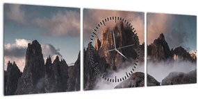 Tablou - Dolomiți Italieni ascunși în ceață (cu ceas) (90x30 cm)