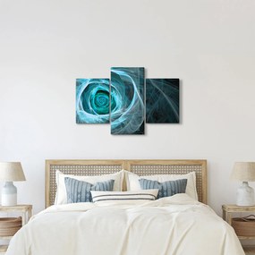 Tablou - Abstract trandafir albastru cu fundal negru (90x60 cm)