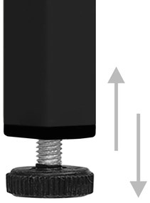 Noptiera, negru, 40x30x54,5 cm, otel si sticla 1, Negru