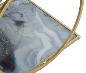 Masuta de cafea multicolora din metal si MDF, 52,5x50x51 cm, Glam Mauro Ferretti