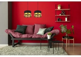 Lustră pe cablu MILO 2xE27/60W/230V aurie/neagră