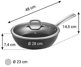 Tescoma Tigaie adâncă PRESIDENT cu capac diam. 28cm