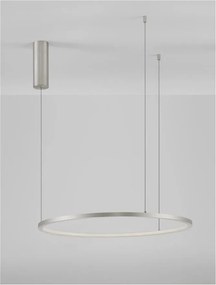 Lustra LED suspendata design modern circular TARQUIN D-60cm argintie