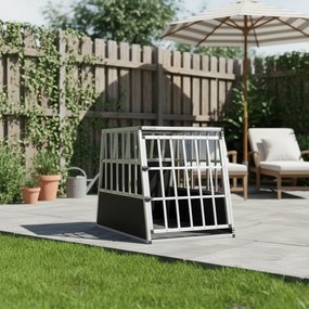 Cușcă de transport pentru câini BRUNO, 66x90x72cm, argintiu/negru Jurhan