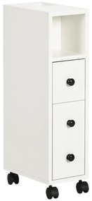 kleankin Suport hârtie igienică - Dulap pentru hârtie igienică - 3 nivele + Orificiu pentru hârtie Panouri aspect alb | Aosom Romania