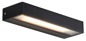 Lampă de perete modernă neagră 22 cm inclusiv LED IP65 - Hannah