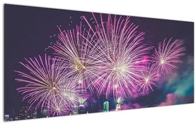 Tablou cuoraș nocturn cu artificii (120x50 cm), în 40 de alte dimensiuni noi