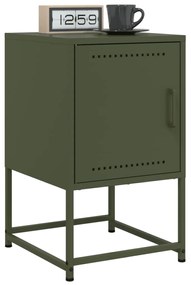 vidaXL Noptiere, 2 buc., verde olive, 36x39x60,5 cm, oțel