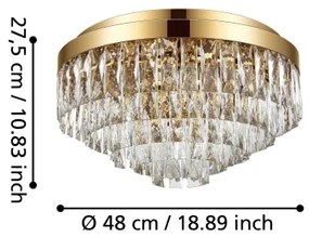 Plafonieră VALPARAISO 8xE14/40W/230V aurie Eglo 39457