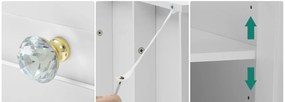 SEA498 - Set Masa toaleta 90 cm, cosmetica machiaj, oglinda cu LED, masuta vanity cu Priza, USB si Suport Uscator par - Alb