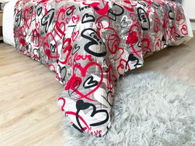 Cuvertura pentru pat STREET LOVE, gri Dimensiune: 170 x 210 cm