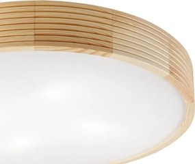 Plafonieră NATURAL MODERN cu 4 socluri E27 (15W, 230V), diametru 58 cm, din lemn de pin