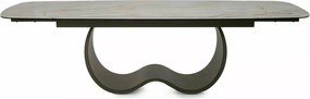 Masa extensibilă Casablanca Ceramic bej lucios/cupru L198-274xl98 cm