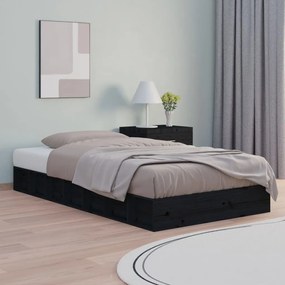 820695 vidaXL Cadru de pat, negru, 90x200 cm, lemn masiv