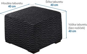 Gaico Huse bielastice CRISTINA antracit taburet (40 x 40 x 40 cm)