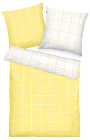 Lenjerie de pat din bumbac Tom Tailor Light Lemon & Crisp White, 135 x 200 cm, 80 x 80 cm