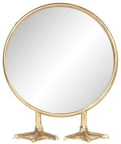 Oglinda de masa cu rama din metal auriu 25 cm x 9 cm x 30 h