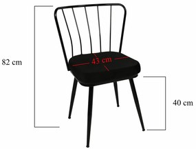 Set de scaune de sufragerie Yildiz 2 Black, 2 buc.