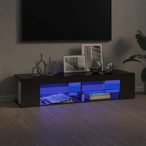 Comoda TV cu lumini LED, gri extralucios, 135x39x30 cm 1, gri foarte lucios