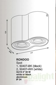 Spot modern aplicat Rondoo 50407-BK