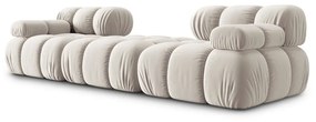 Colțar modular bej cu tapițerie din catifea (cu colț variabil) Bellis – Micadoni