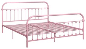 284515 vidaXL Cadru de pat, roz, 180 x 200 cm, metal