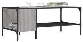 vidaXL Măsuță de cafea cu raft, gri sonoma, 100x51x40 cm, lemn
