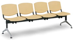 Bancă de design din plastic, 4 locuri, gri