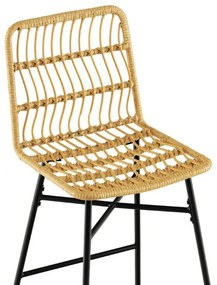 Scaune de bar din ratan sintetic, set de 2