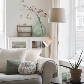 Lampă de podea inteligentă din oțel cu abajur gri, inclusiv Wi-Fi A60 și E14 - Retro