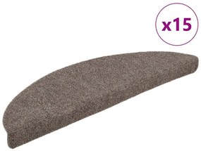 vidaXL Covorașe autoadezive pentru scări, 15 buc., 56x17x3 cm, bej, semirotunde