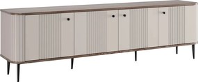 Dulap TV Vesper 4D 187 cm - cașmir / nuc / picioare negre