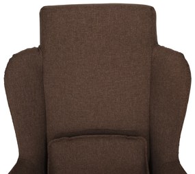 Fotoliu balansoar, material textil maro deschis/lemn, HARPER