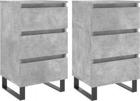 vidaXL Noptiere, 2 buc., gri beton, 40x35x69 cm, lemn compozit