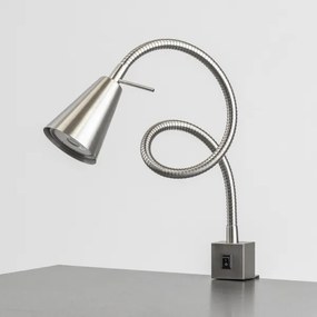 Lampă LED cu clemă, 1x GU10, 4,7 W, 230 V, crom mat