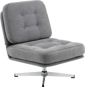 HOMCOM Scaun de accent rotativ, fotoliu de lectură căptușit cu chenille, șezut lat, șezut cu arcuri și picioare metalice, Gri deschis | Aosom Romania