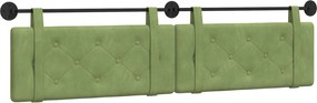 vidaXL Cap de pat suspendat Verde deschis 210 x 55 x 5 cm Catifea